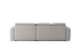 Designer Ecksofa Tino in Strukturstoff – Hellgrau – Rechts