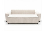 Designer 3 Sitzer Sofa Rego in Samt mit Schlaffunktion & Stauraum – Weiß