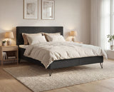 Boxspringbett Selina Slim Bouclé mit Stauraum – Anthrazit