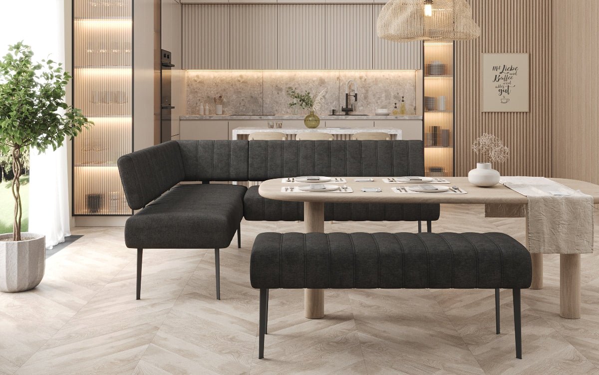 Essbank-Set Montero aus robustem Stoff mit Metallbeinen