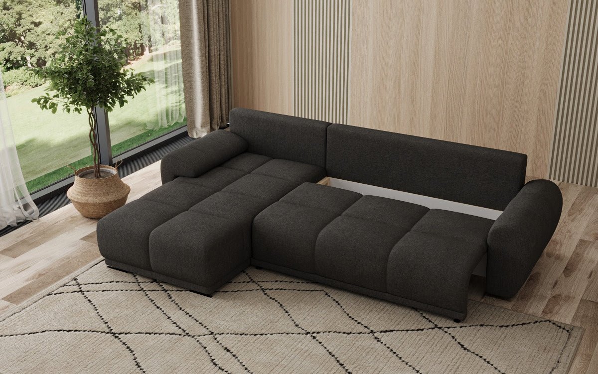 Designer Sofa Leni L mit Schlaf- und Klappfunktion in Stoff