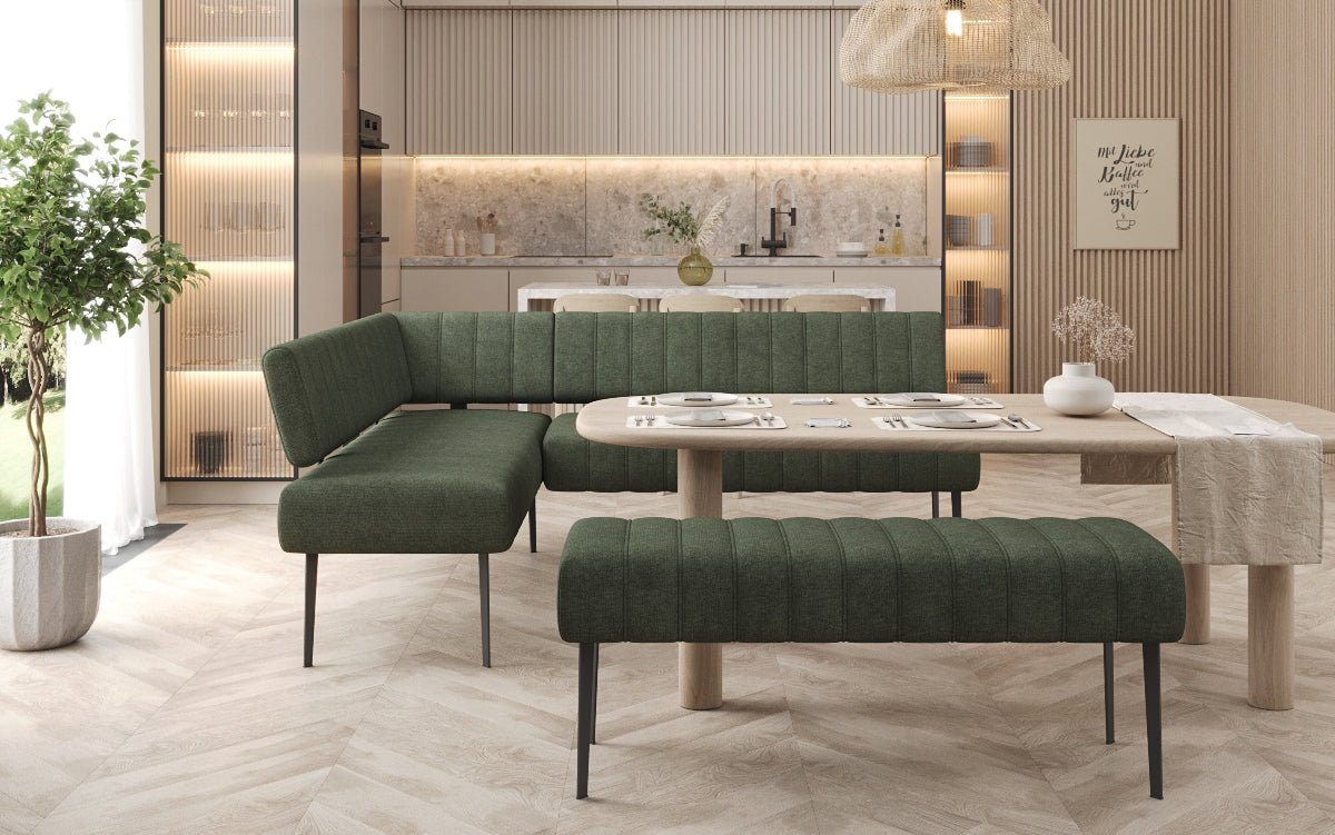 Essbank-Set Montero aus robustem Stoff mit Metallbeinen