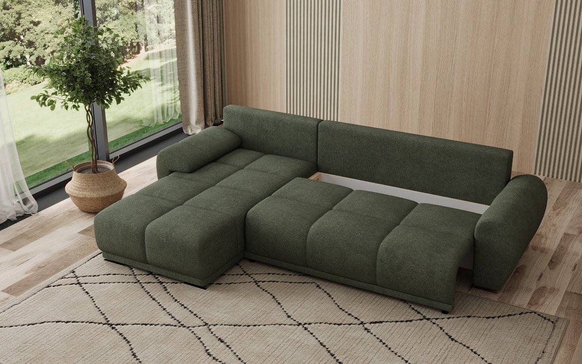 Designer Sofa Leni L mit Schlaf- und Klappfunktion in Stoff