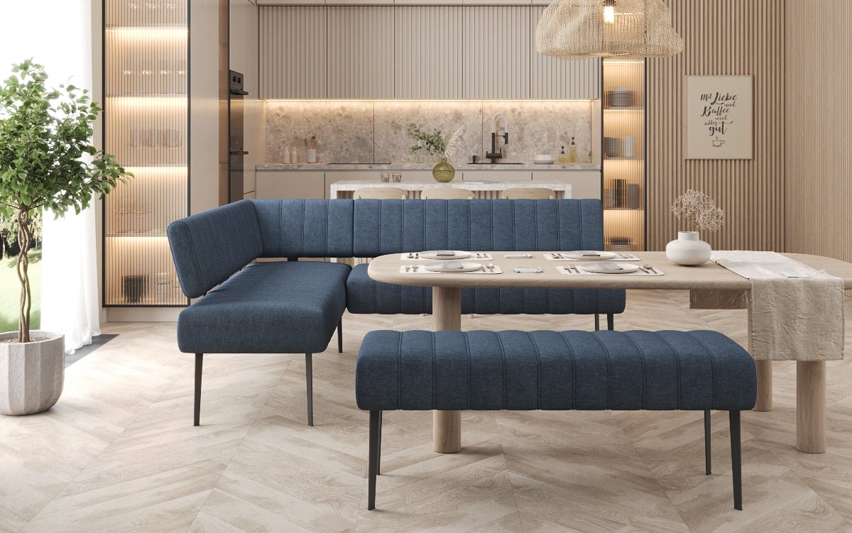 Essbank-Set Montero aus robustem Stoff mit Metallbeinen