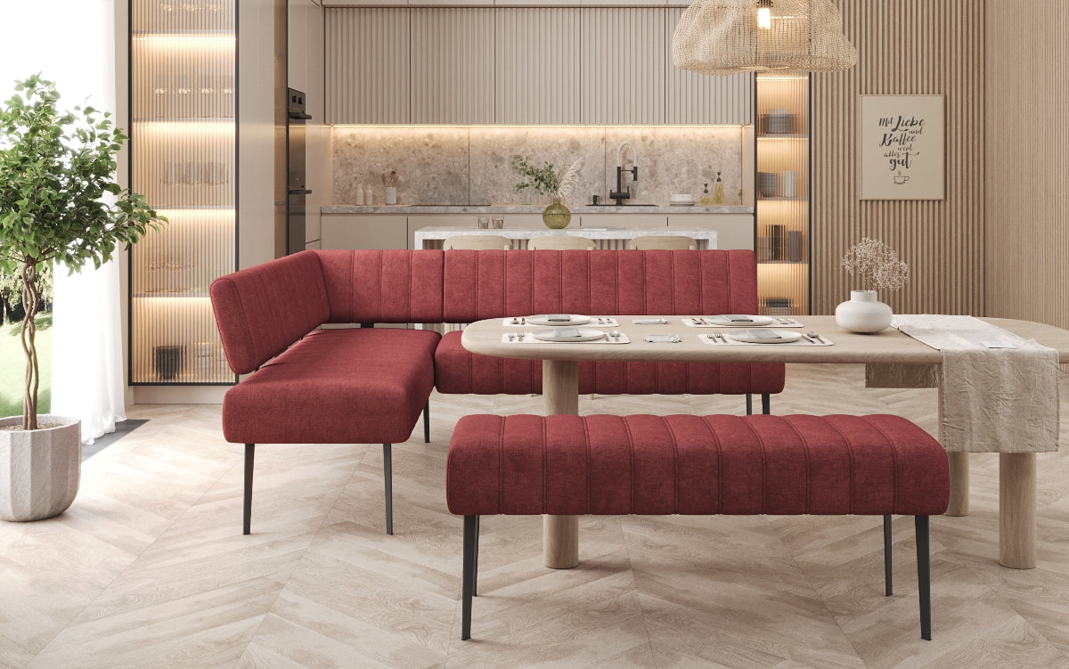 Gepolsterte Essbank Montero aus robustem Stoff mit Metallbeinen