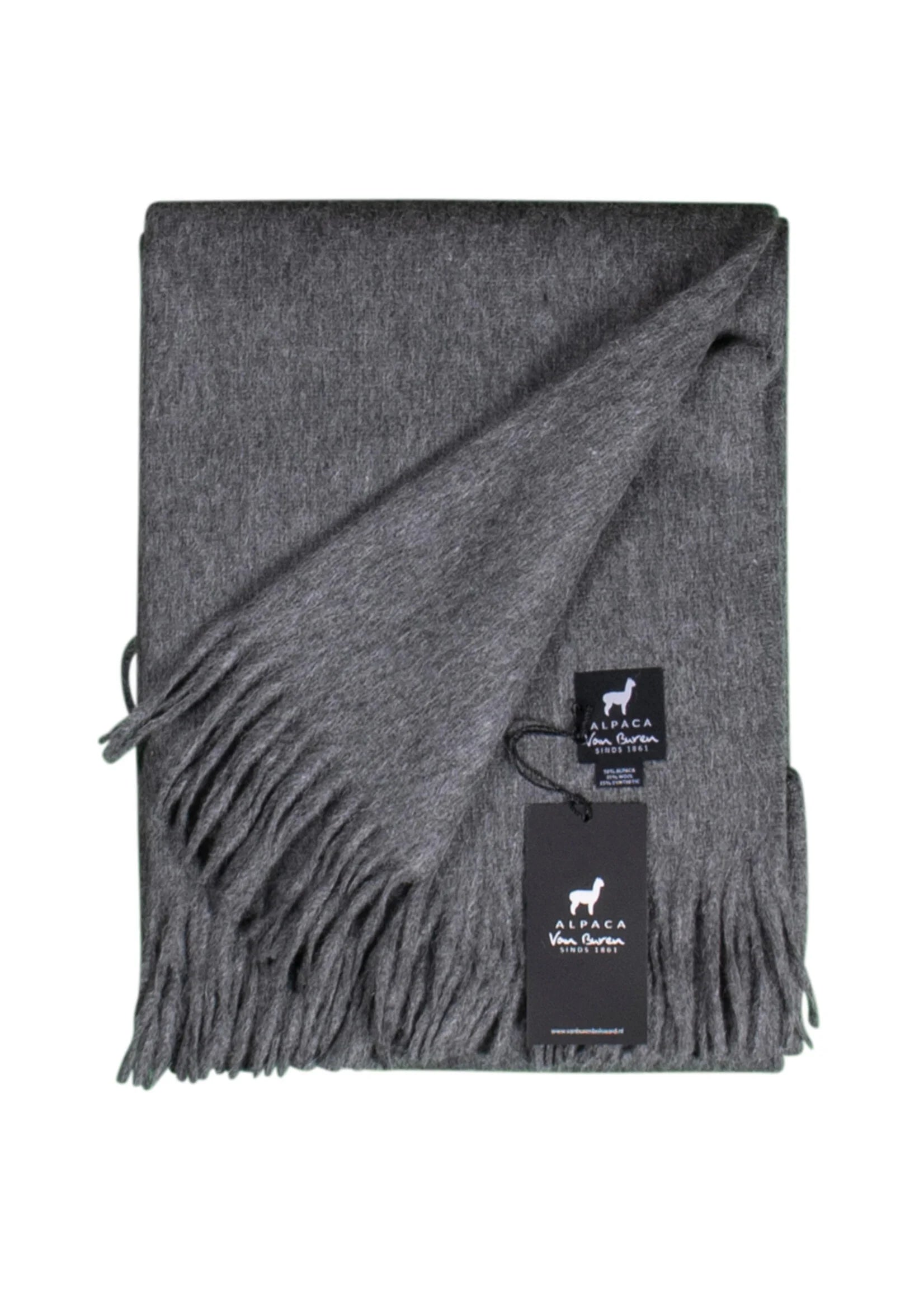 Alpaka Tagesdecke Liva - Reine Alpakawolle in Grau - 200x150 cm