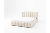 Designer Polsterbett Viola in Samt – Beige