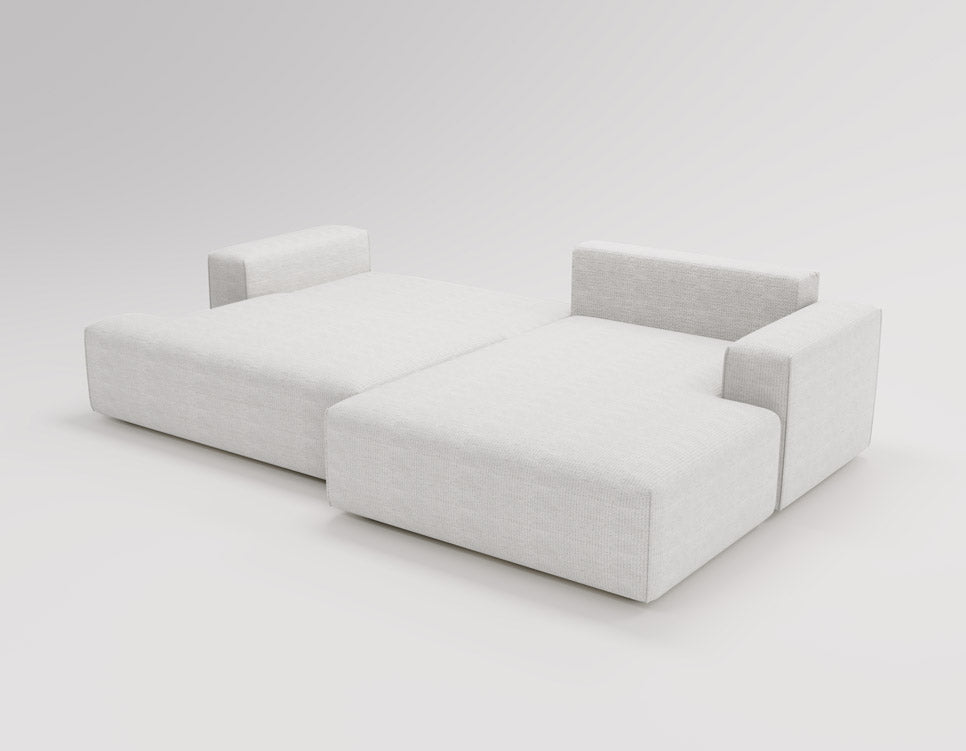 Designer Sofa Siena Bouclé mit Schlaffunktion und Stauraum