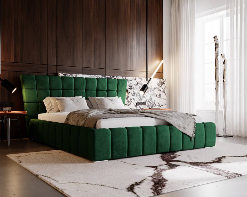 Lit design Adore en Velours avec espace de rangement