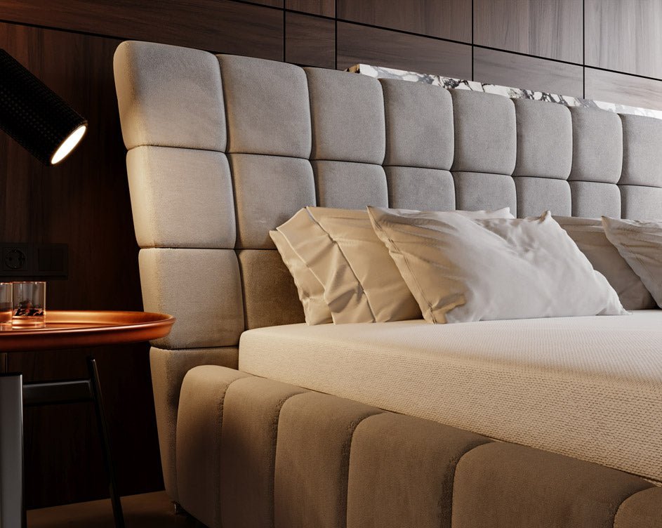 Lit design Adore en Velours avec espace de rangement