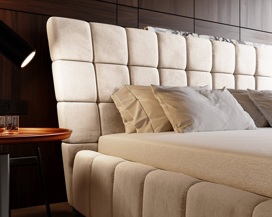 Lit design Adore en Velours avec espace de rangement