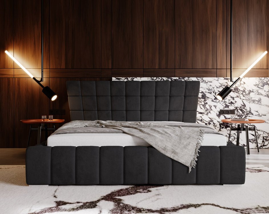 Lit design Adore en Velours avec espace de rangement