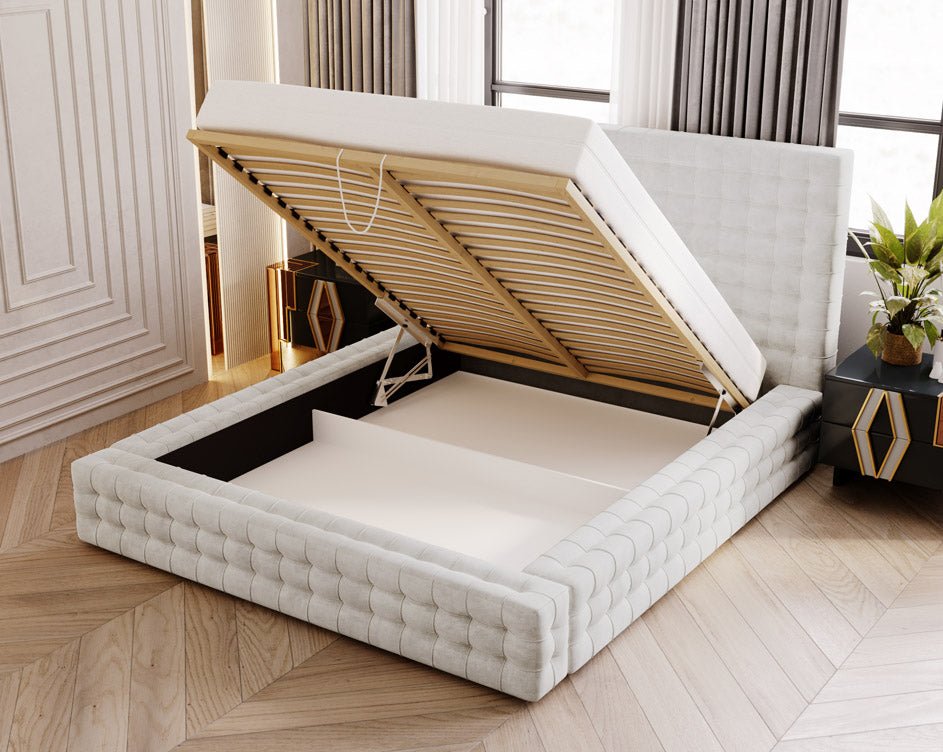 Lit design Cloud en Velours avec espace de rangement