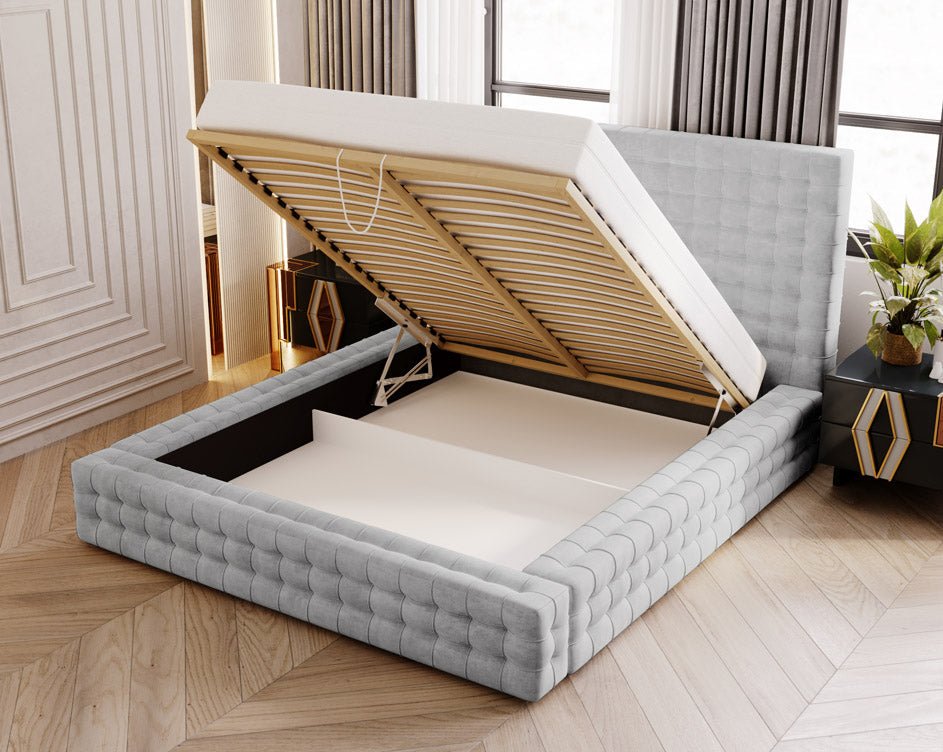 Lit design Cloud en Velours avec espace de rangement