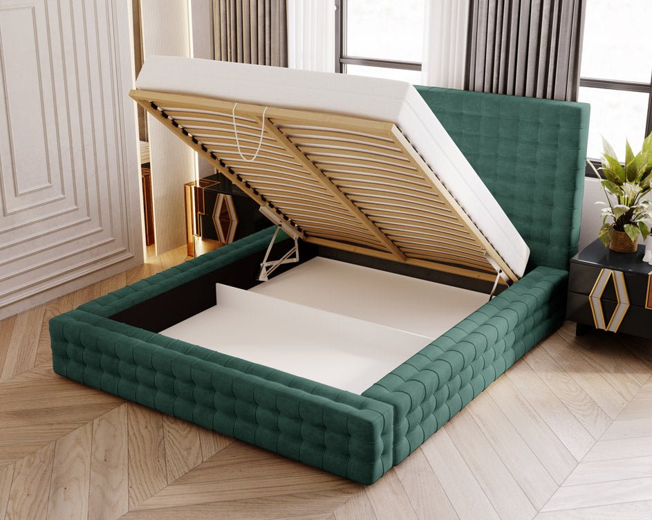 Lit design Cloud en Velours avec espace de rangement