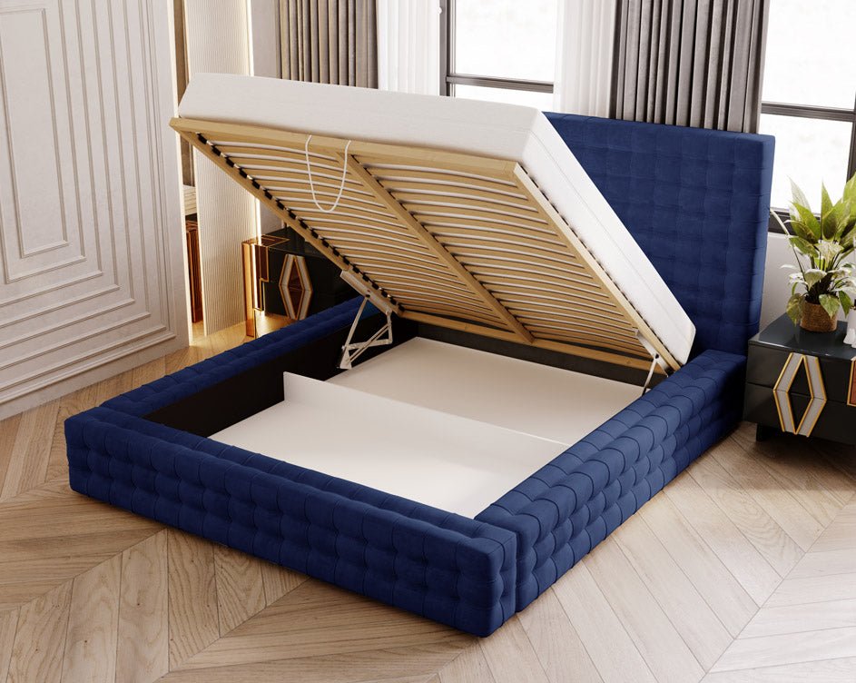 Lit design Cloud en Velours avec espace de rangement