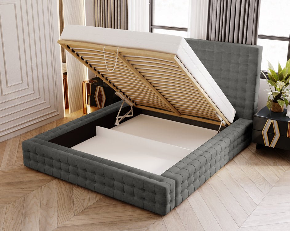 Lit design Cloud en Velours avec espace de rangement