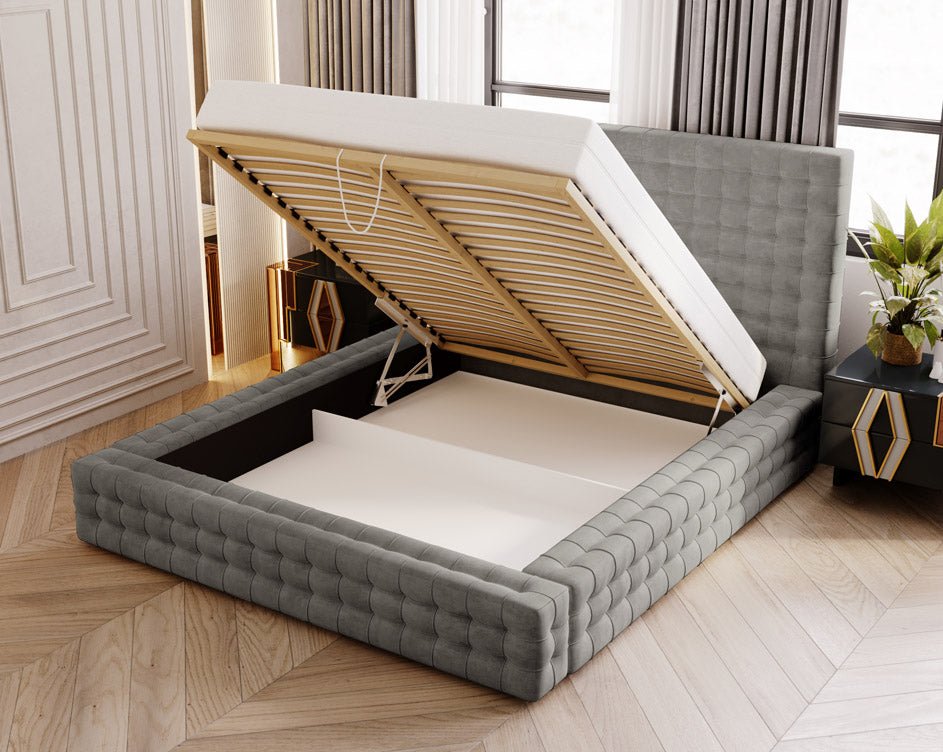 Lit design Cloud en Velours avec espace de rangement