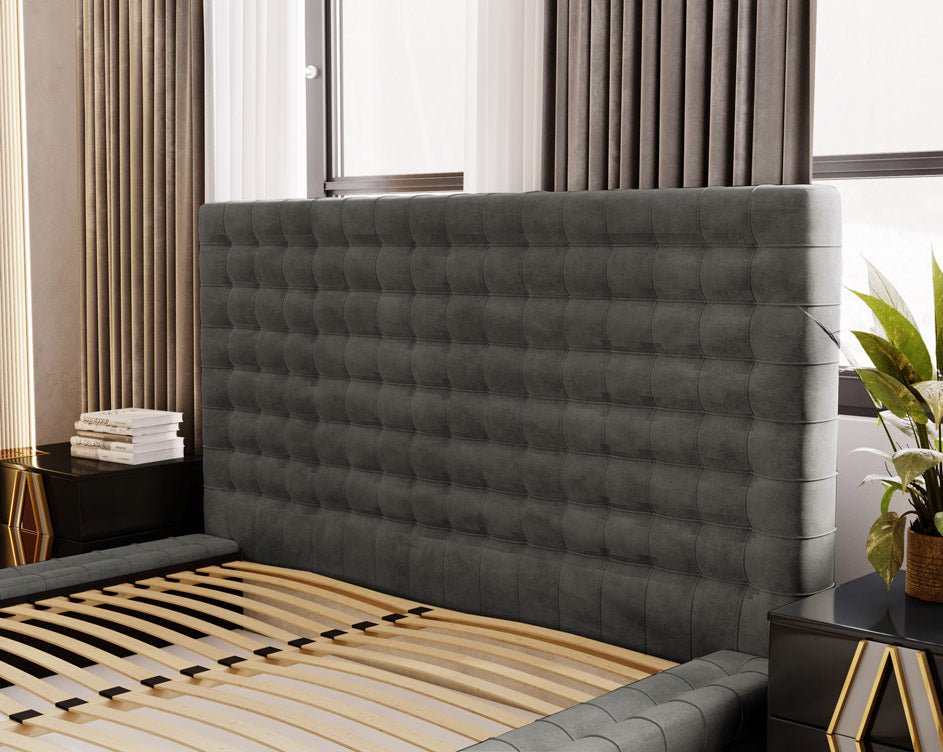 Lit design Cloud en Velours avec espace de rangement