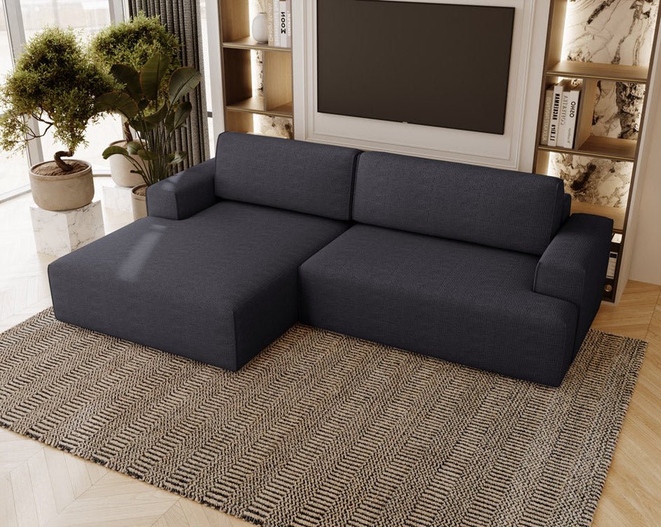 Designer Sofa Siena Bouclé mit Schlaffunktion und Stauraum