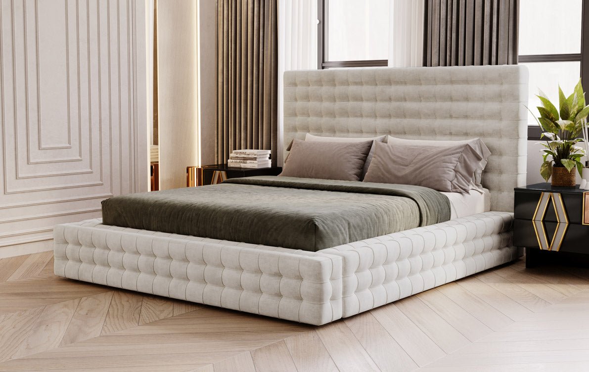 Lit design Cloud en Velours avec espace de rangement