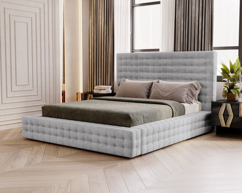 Lit design Cloud en Velours avec espace de rangement