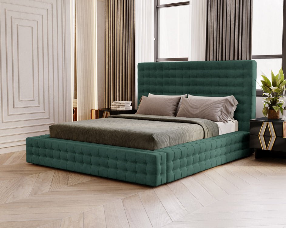 Lit design Cloud en Velours avec espace de rangement