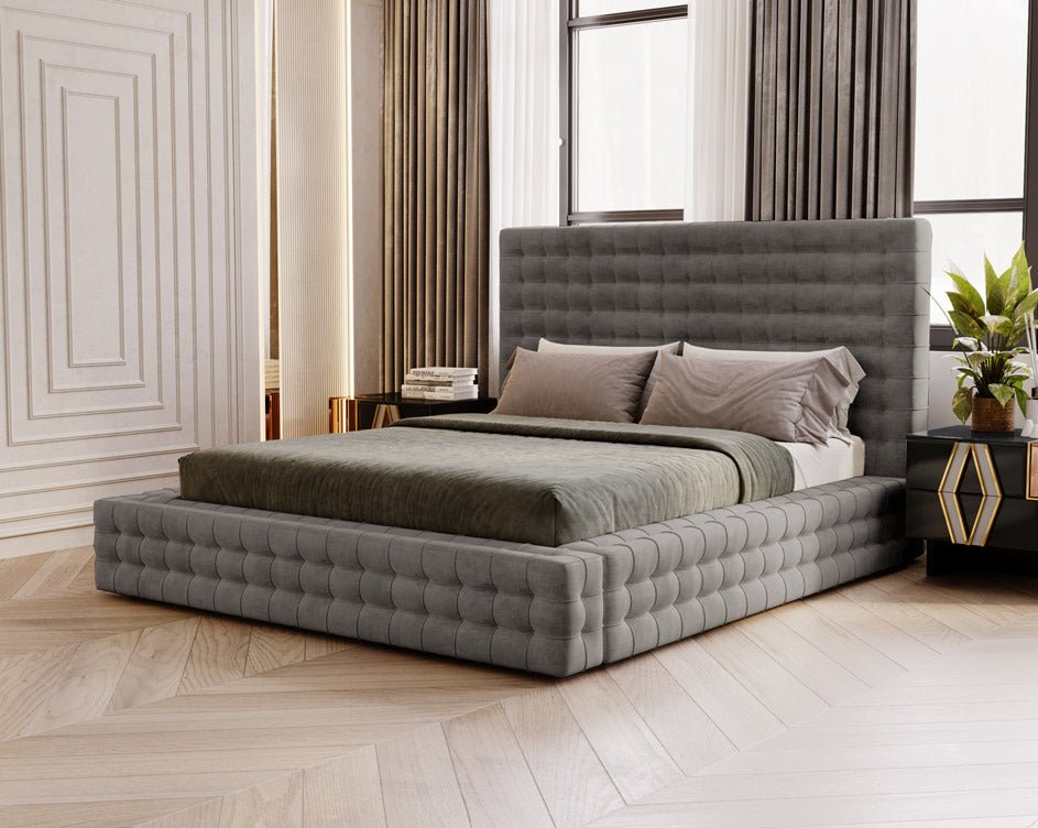 Lit design Cloud en Velours avec espace de rangement