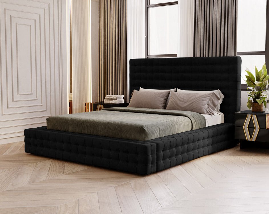 Lit design Cloud en Velours avec espace de rangement