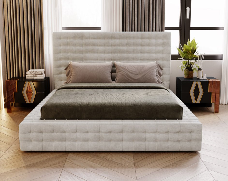 Lit design Cloud en Velours avec espace de rangement