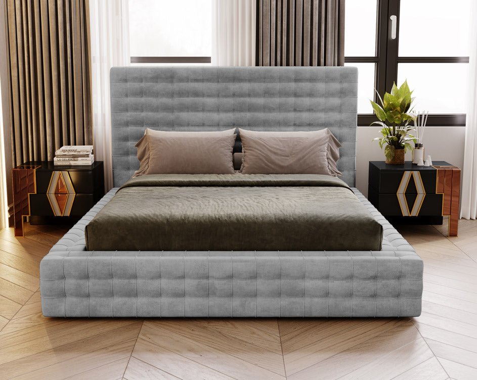 Lit design Cloud en Velours avec espace de rangement
