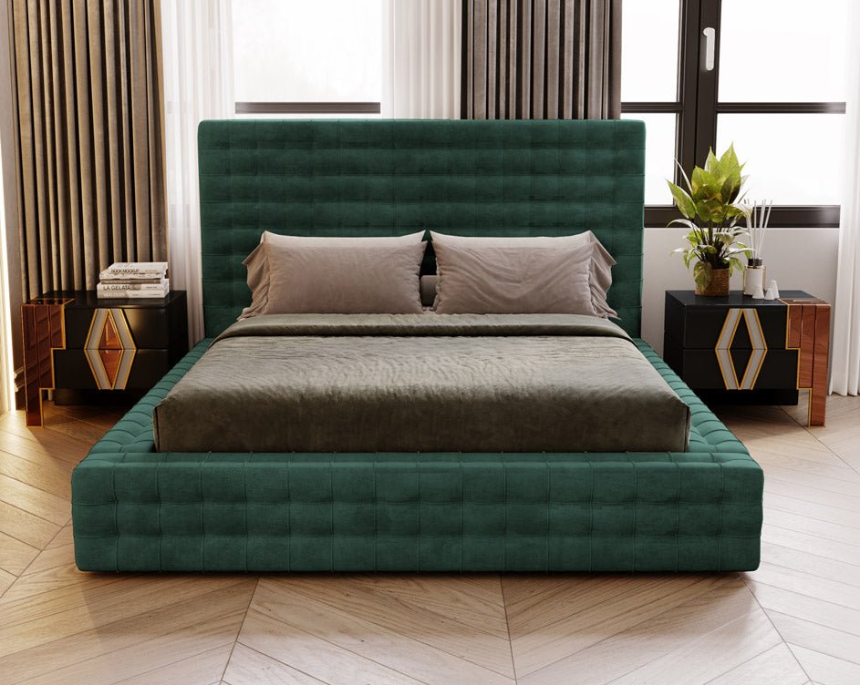 Lit design Cloud en Velours avec espace de rangement