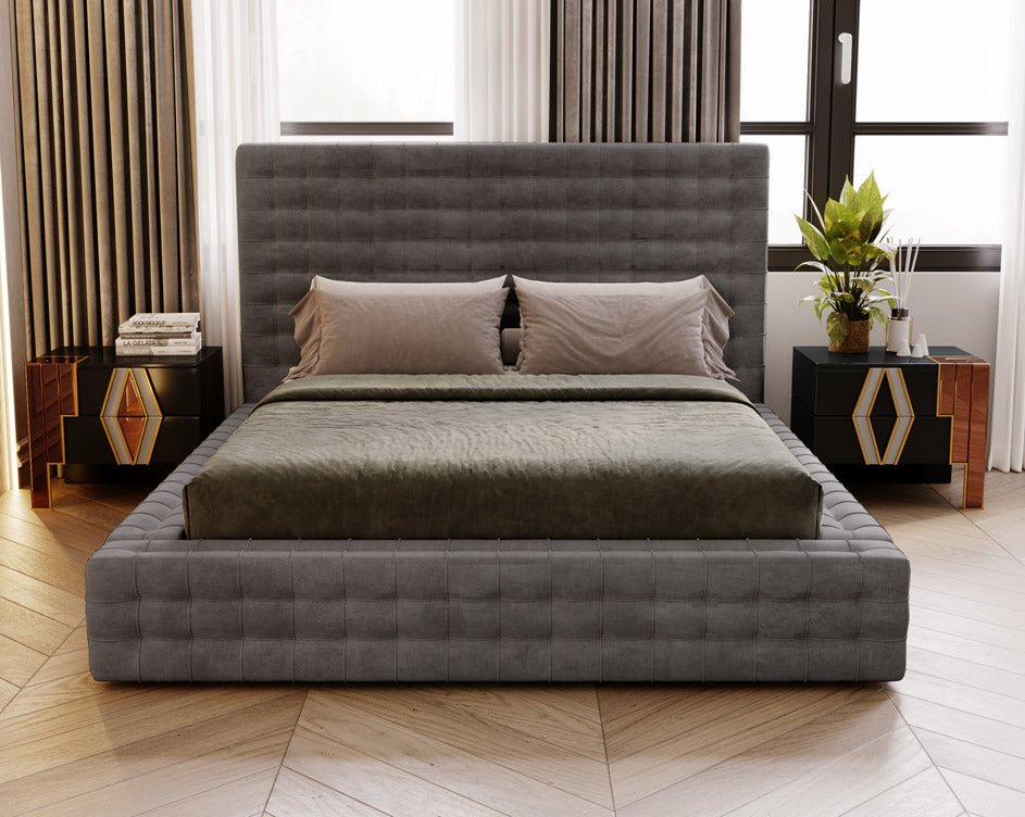 Lit design Cloud en Velours avec espace de rangement