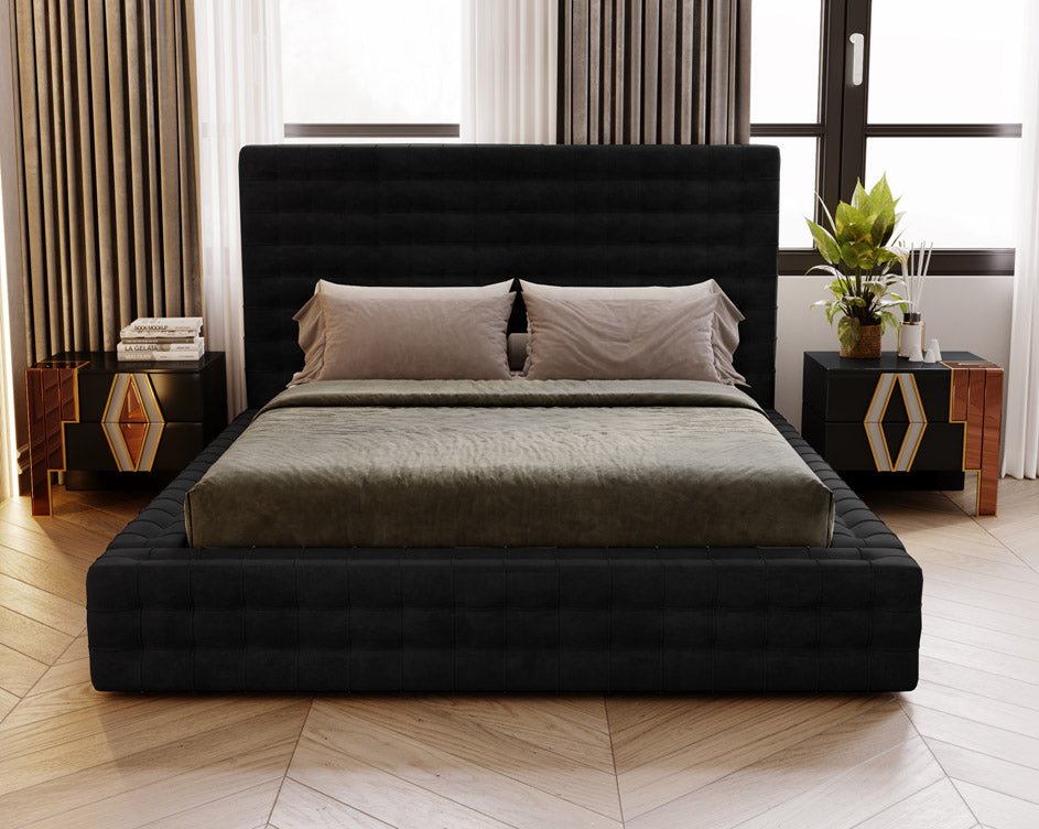 Lit design Cloud en Velours avec espace de rangement