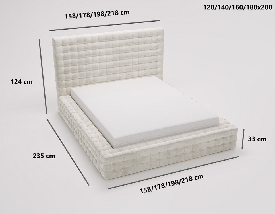 Lit design Cloud en Velours avec espace de rangement