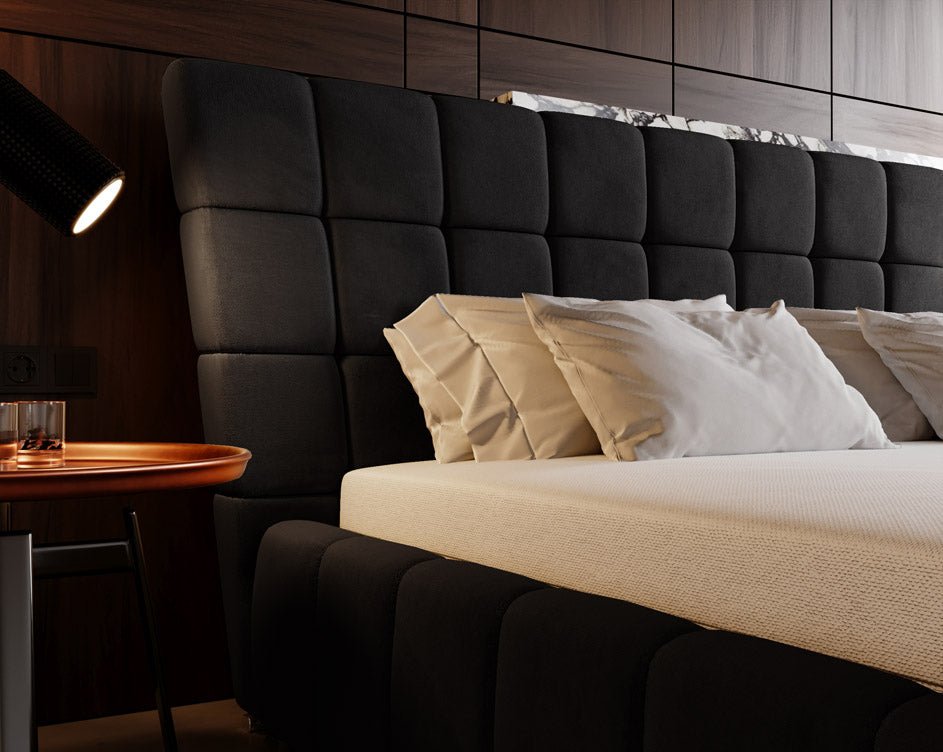 Lit design Adore en Velours avec espace de rangement