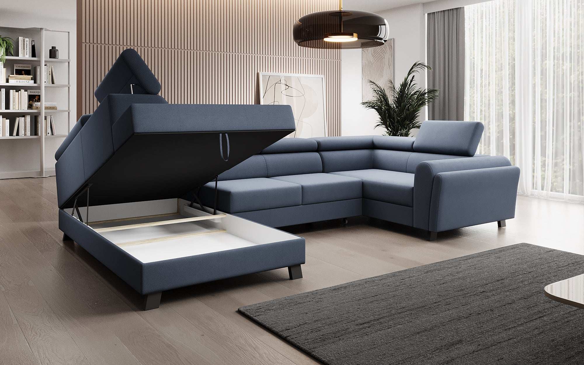 Designer Sofa Emilio mit Schlaf- und Klappfunktion