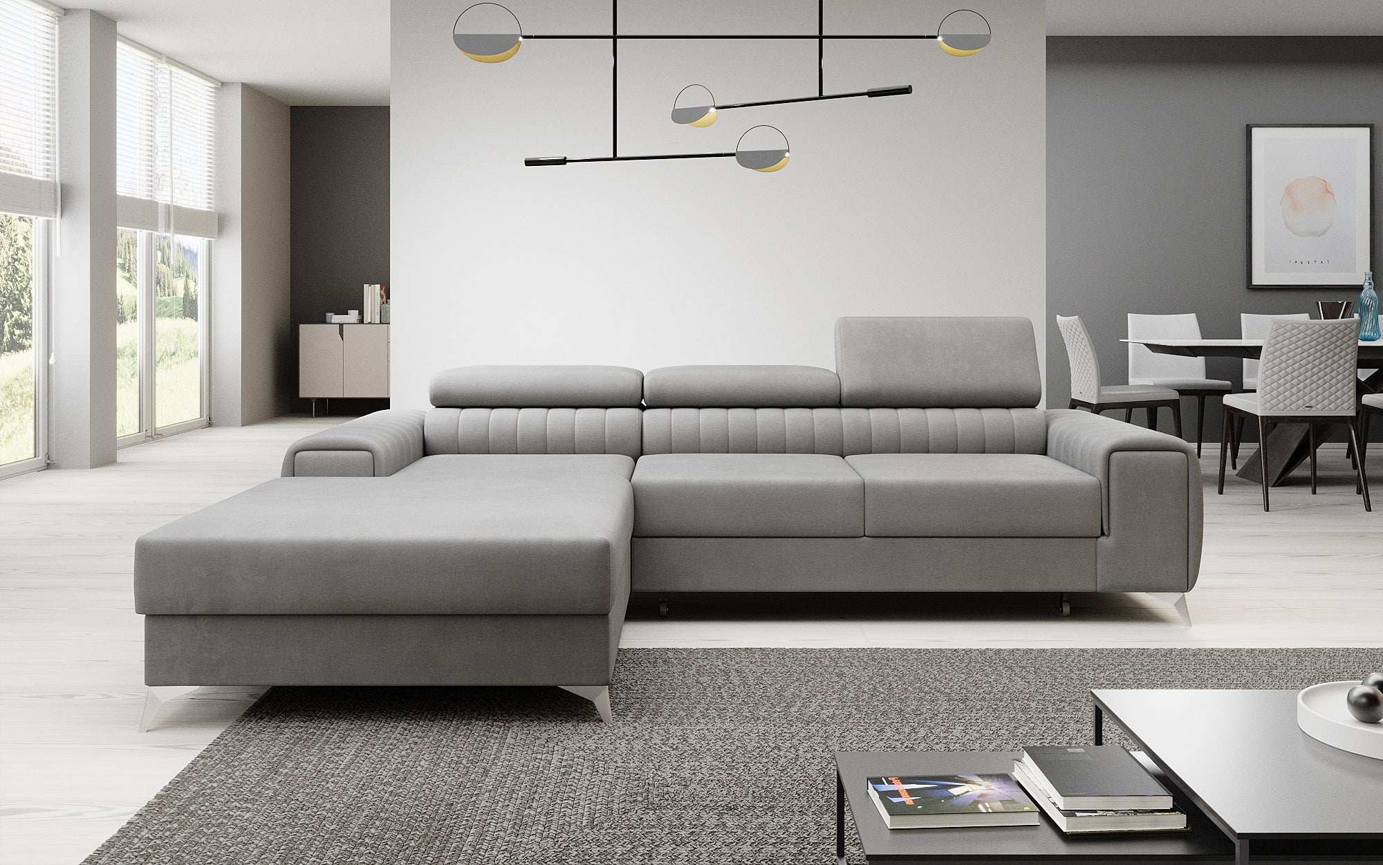 Designer Sofa Melinda mit Schlaf- und Klappfunktion