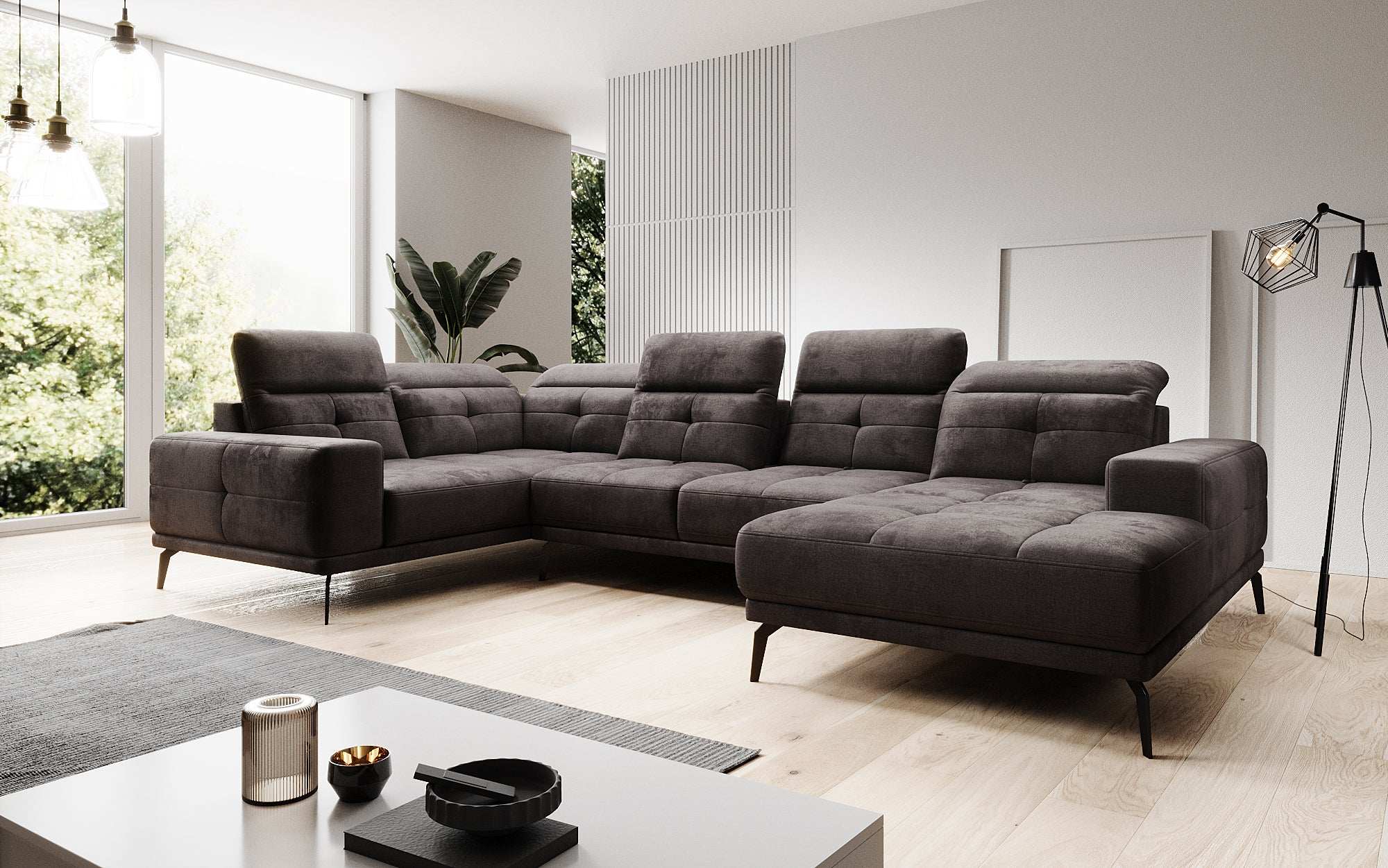 Designer Sofa Nerio mit verstellbarer Kopf- und Rückenlehne