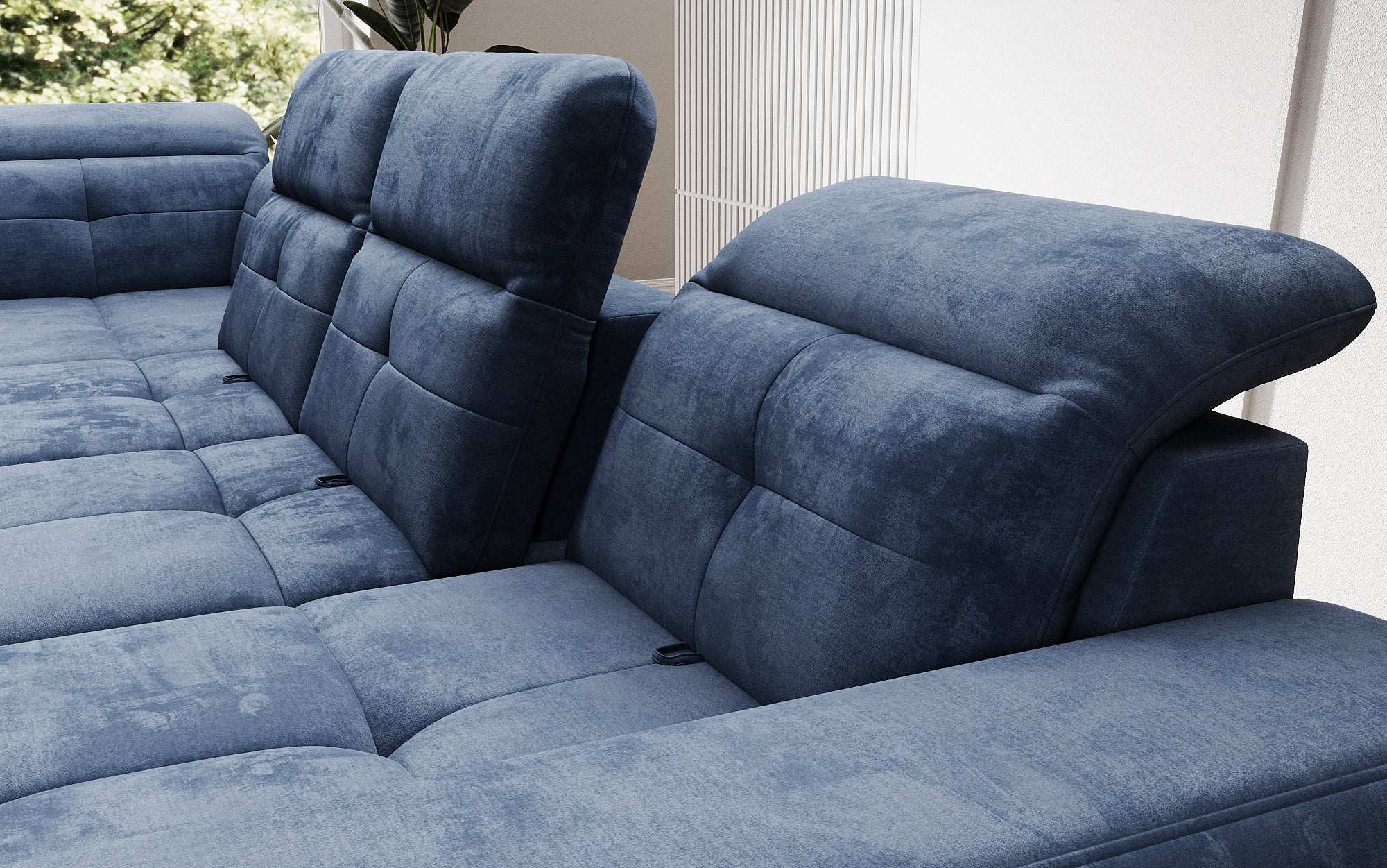Designer Sofa Nerio mit verstellbarer Kopf- und Rückenlehne