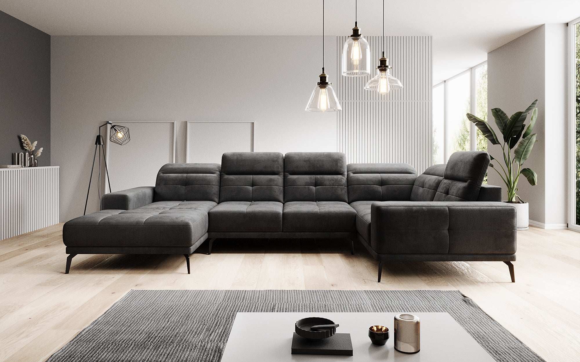 Designer Sofa Nerio mit verstellbarer Kopf- und Rückenlehne