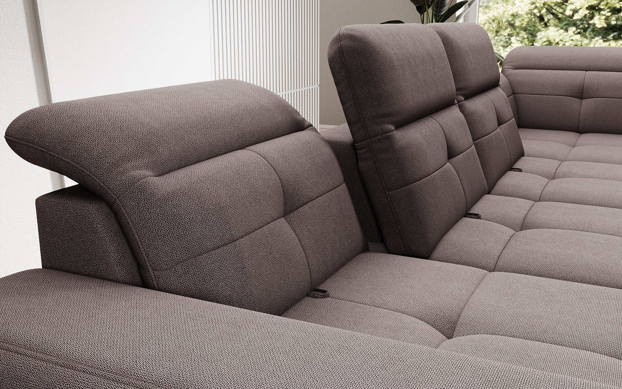 Designer Sofa Nerio mit verstellbarer Kopf- und Rückenlehne