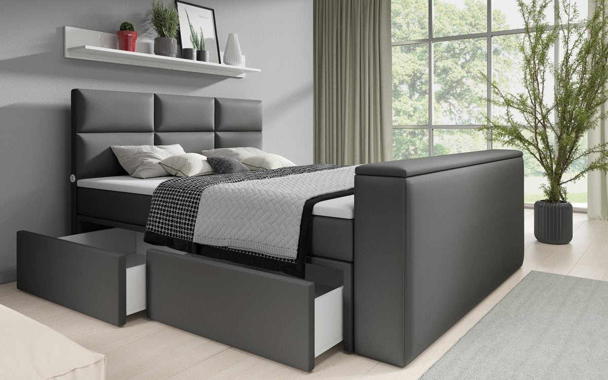 Boxspringbett Citaro mit TV Lift, USB und Stauraum - Luxusbetten24
