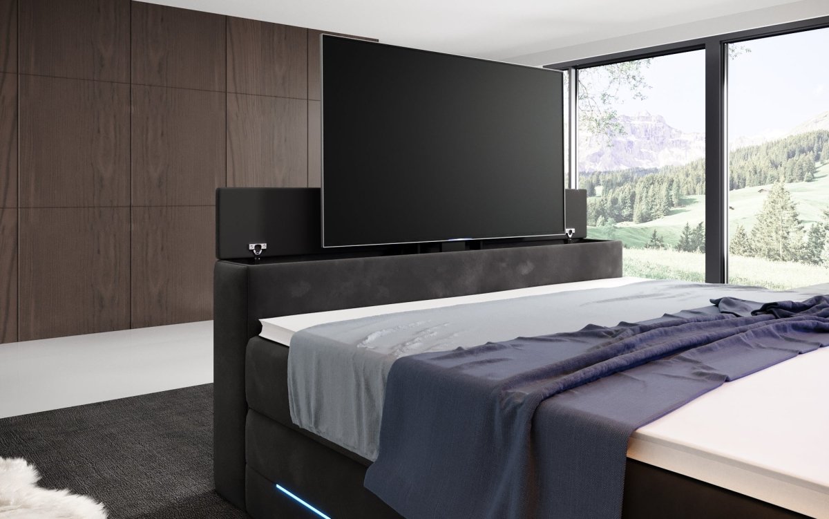 Boxspringbett Neptun mit TV Lift und RGB - Luxusbetten24