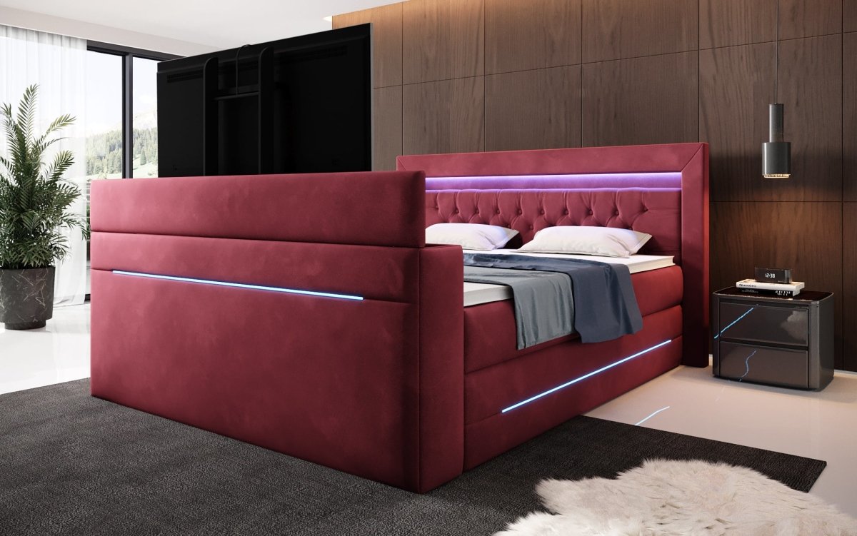 Boxspringbett Neptun mit TV Lift und RGB - Luxusbetten24