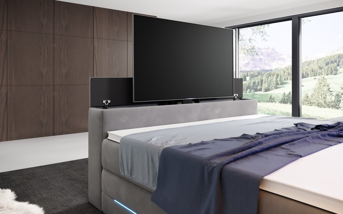 Boxspringbett Neptun mit TV Lift und RGB - Luxusbetten24