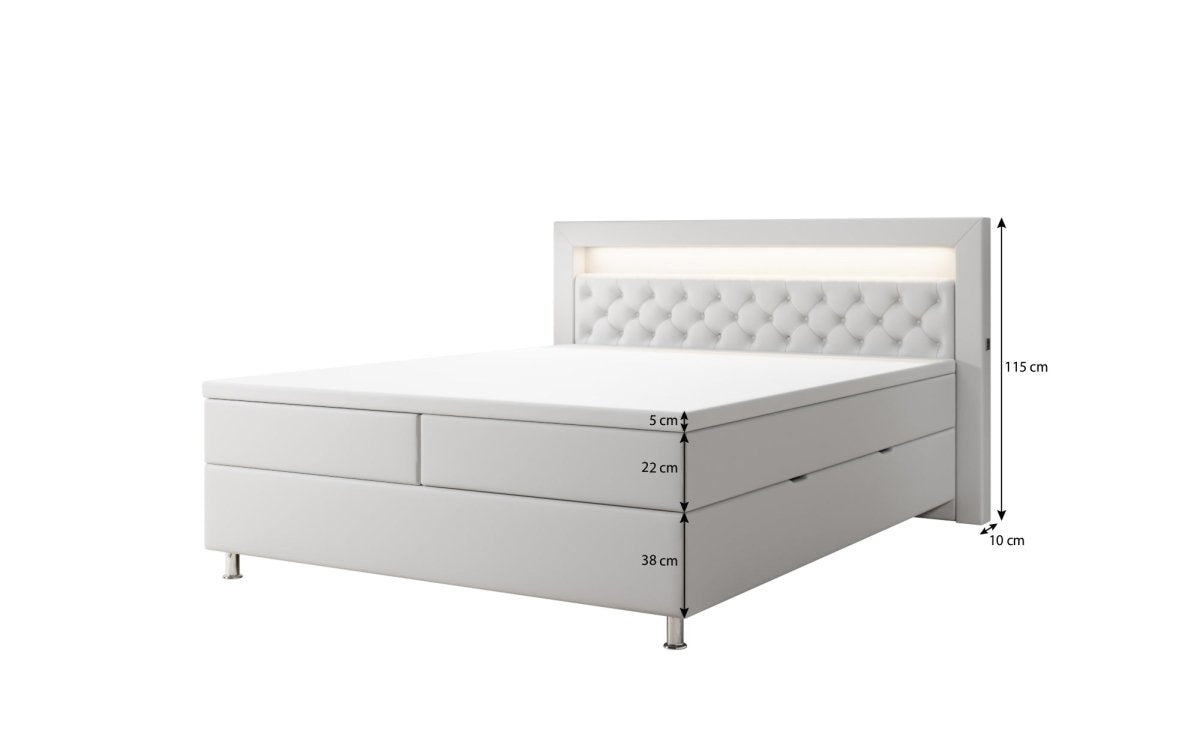 Boxspringbett Tesero mit USB, RGB und Stauraum - Luxusbetten24
