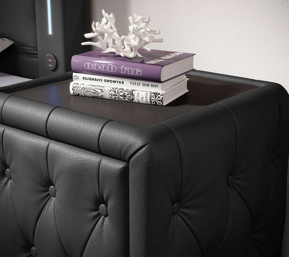 Designer Nachttisch Evora (Kunstleder) - Luxusbetten24