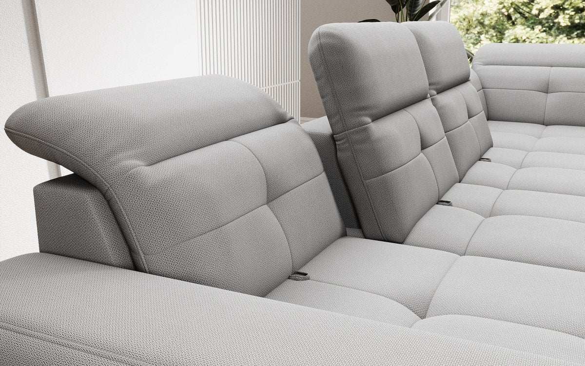 Designer Sofa Nerio mit verstellbarer Kopf- und Rückenlehne - Luxusbetten24