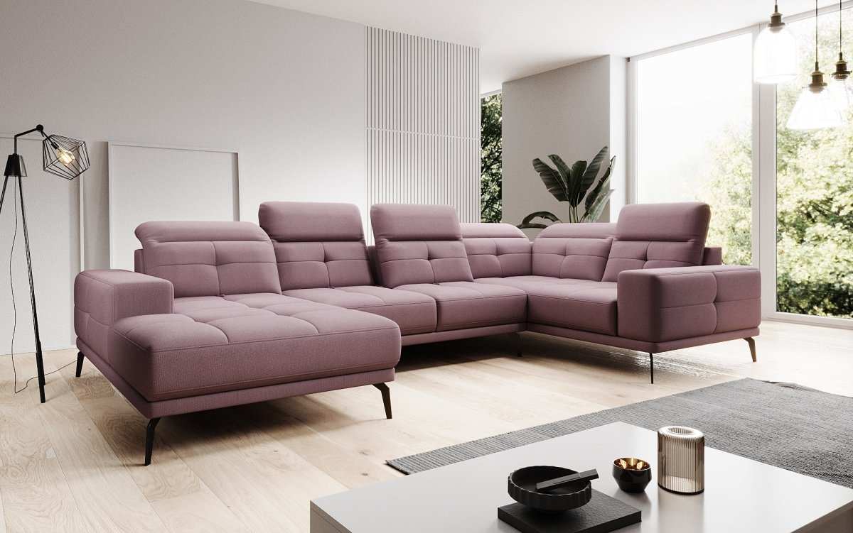 Designer Sofa Nerio mit verstellbarer Kopf- und Rückenlehne - Luxusbetten24